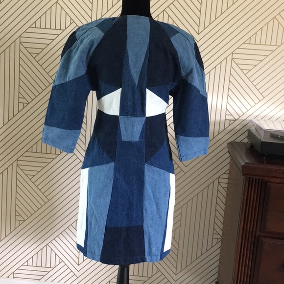 MAJE Patchwork Denim Dress - Picture 7 of 8